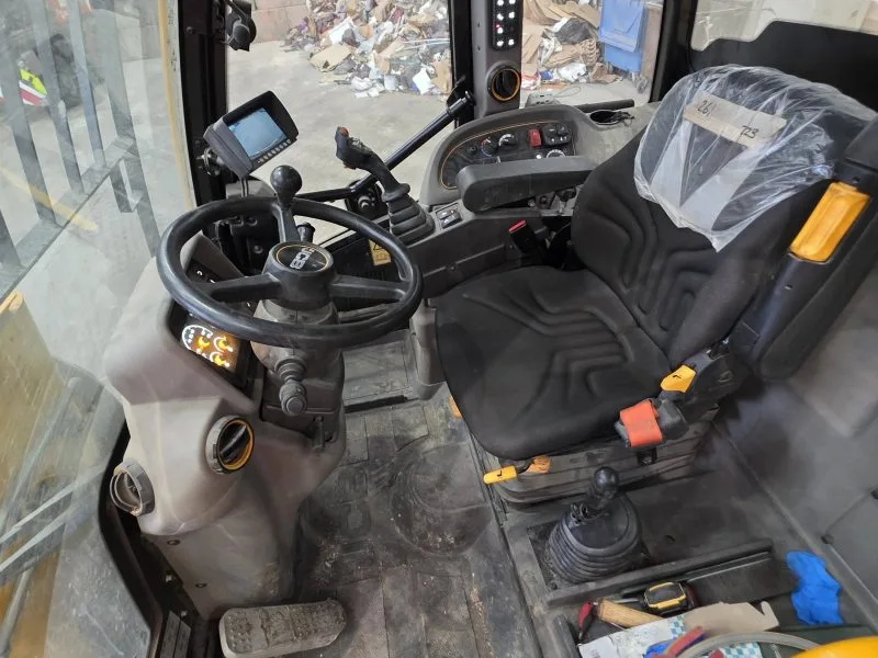 JCB TM4 20 C SV wheeled telescopic loader cabin JCB TM4 20 C SV wheeled telescopic loader - operator cabin telehandler machine, high view waste loader, industrial wheel loader plant