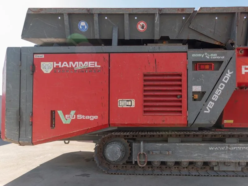 Hammel VB 950 DK 2021 7 Used Hammel VB 950 DK for sale in the UK. Premium dual-shaft shredder, CAT C18 engine, up to 760HP. Ideal for scrap metal & heavy waste. Enquire at OVS Recycling.